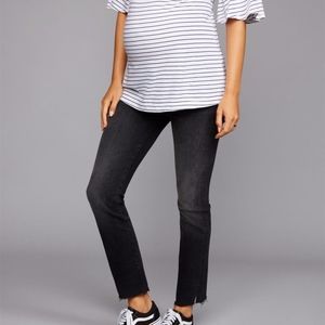 MOTHER Maternity Black, wide leg, Cropped Denim